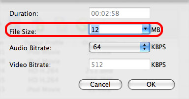 ImTOO HD Video Converter for Mac - bitrate calculator